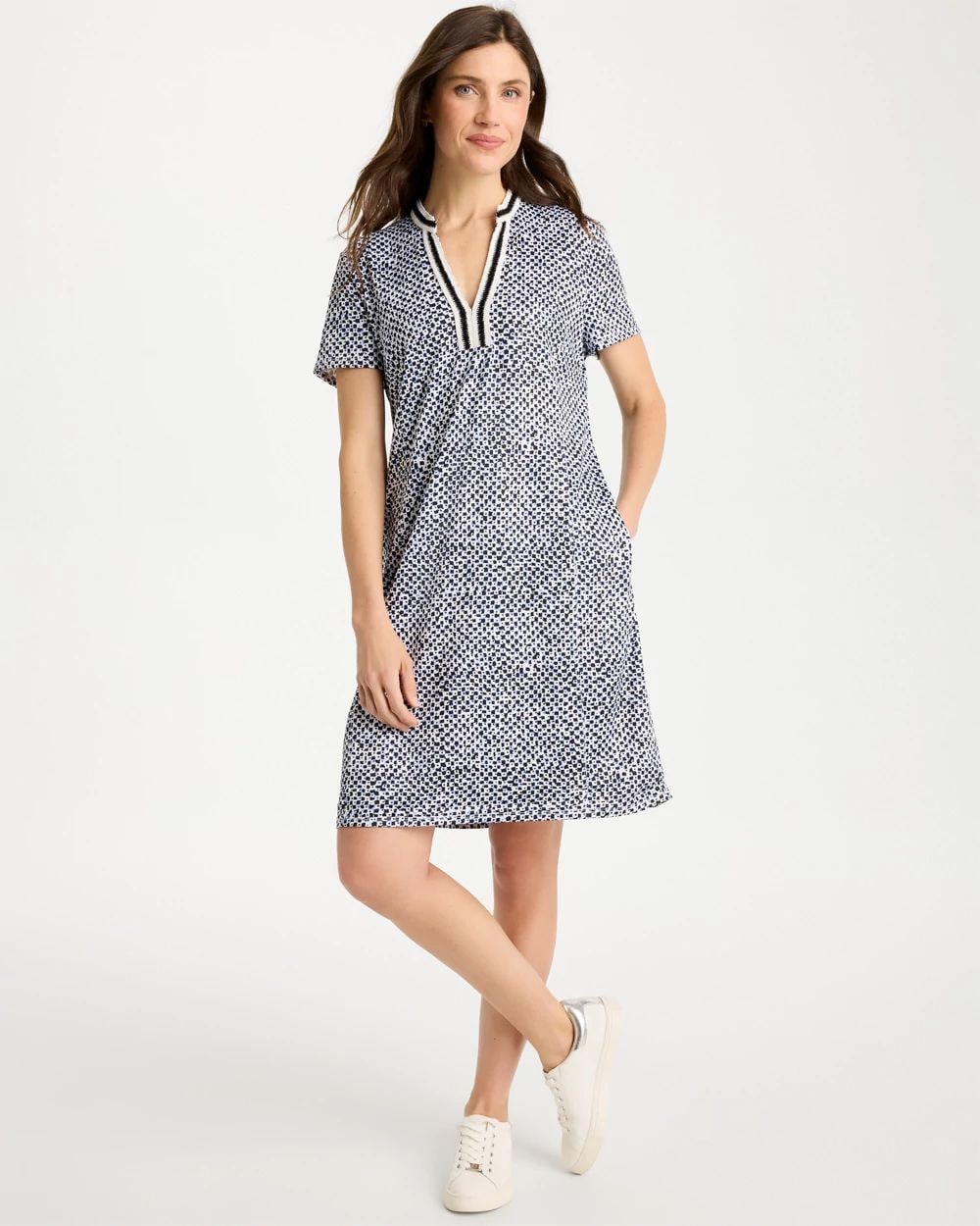 Zenergy® UPF Crochet Contrast Trim Dress | Chico's
